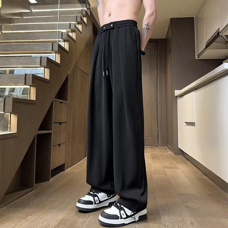 Men's Summer New Straight Casual Pants Loose Wide-leg Trousers 3XL