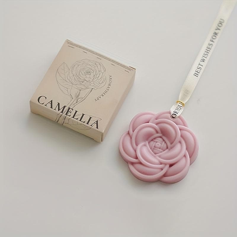 1pc Camellia Fragrance Wax Slice Room Fragrance Solid Soybean Wax Handmade Flower Fragrance Slice Wardrobe Hanger Qixi Gift pink