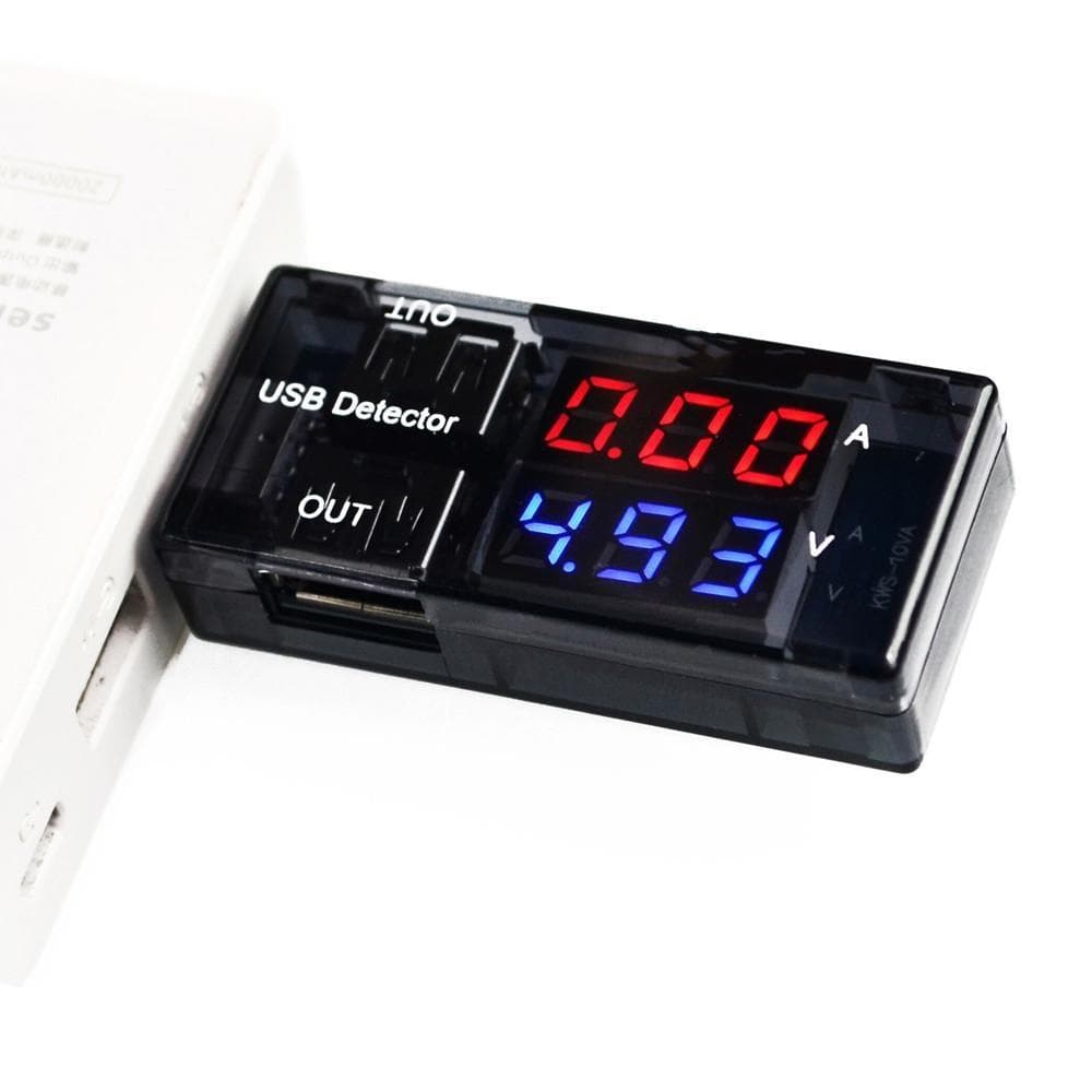 1PCS USB Interface Current and Voltage Tester Charging Voltmeter Amplifier Volt Ammeter Detector black