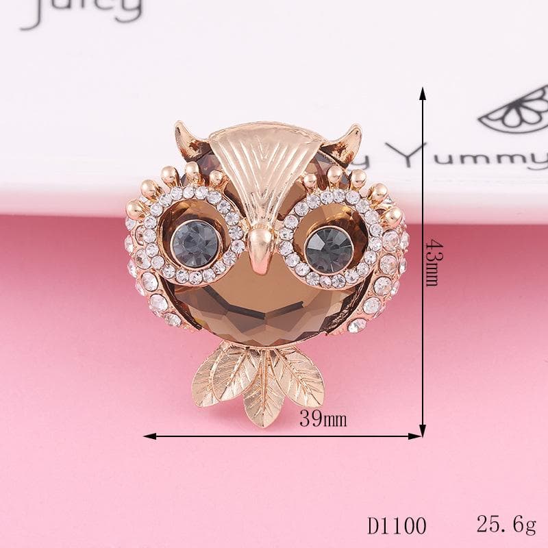 1PC Luxury Rhinestone Gold Blue Owl Shoe Charms For Laces Punk Jewelry Buckle Accessories Shoe Clips Shoe Lace Diy Decorations gold