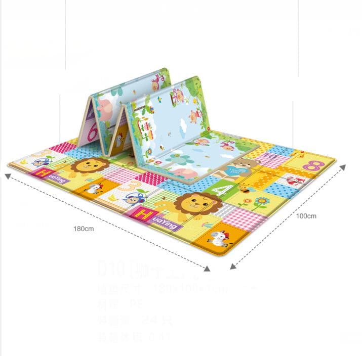 Lovely Play Mat Crawling Double Side Lion Pad Baby Folding Thickening LDPE Eco-friendly Household Kids Floor Mat 180*100*1cm