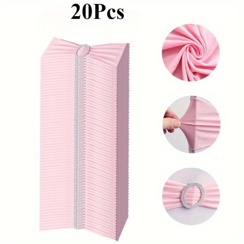 20pcs Elegant Chair Back Covers - Washable & Reusable, Perfect for Weddings, Banquets, Perfect for Valentine's Day, weddings. pink