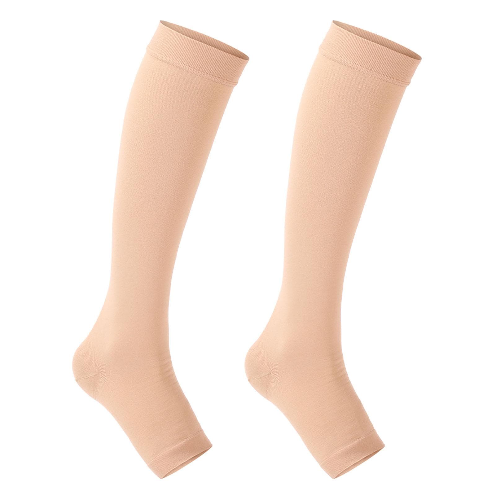Calf Compression Sleeves Breathable Mid Calf Toeless Socks for Running Sports Fitness XL