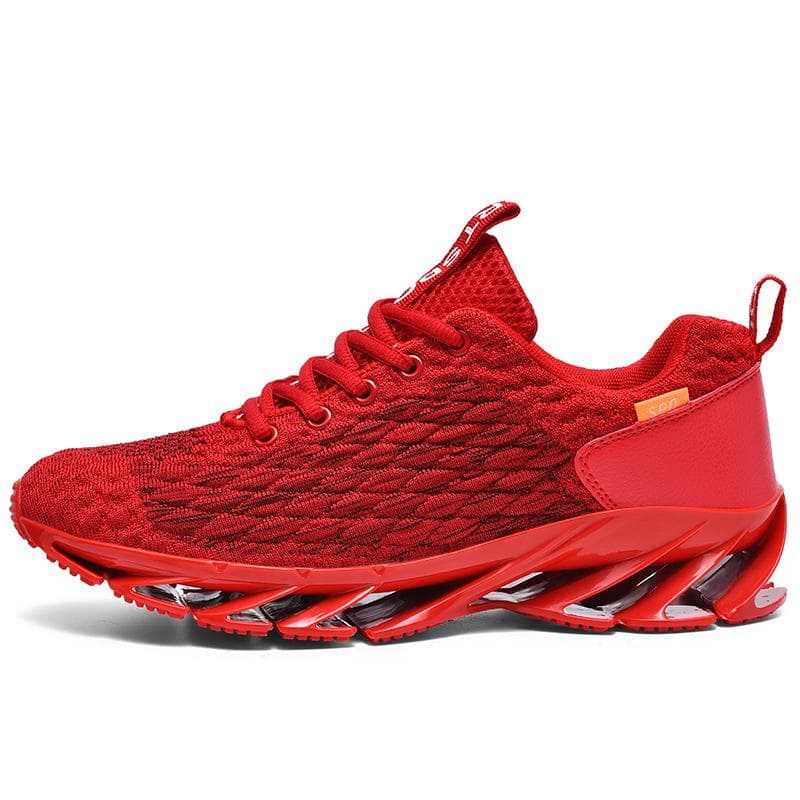36-47 Shock-absorbing Anti Slip Wear-resistant Fashionable Flying Woven Sports and Leisure Shoes Trendy Running Shoes 45 red