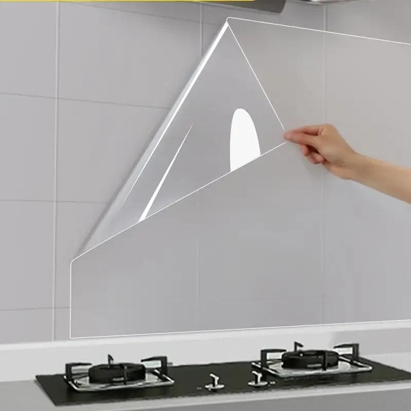 1 Roll Plastic Electrostatic Adhesion Wall Protective Film – Waterproof, Oil-Proof, Removable Film for Kitchen, Tile 40CM*2M