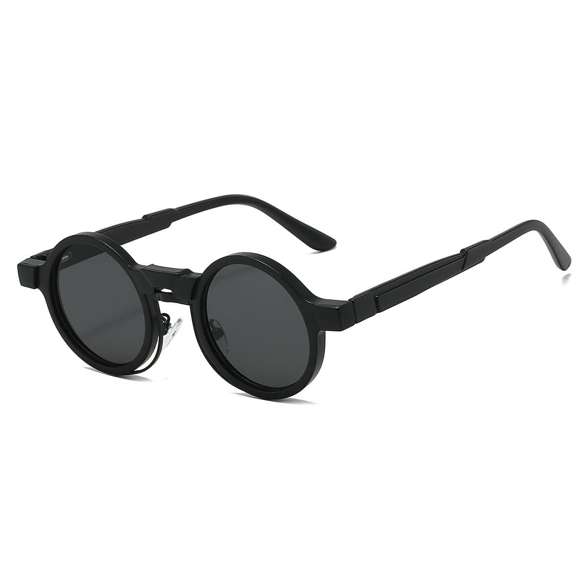 KAMMPT Vintage Round Sunglasses Men Women Retro Trendy Punk Hip-hop Classic Casual Outdoor Sun Glasses Brand Design as picture shows