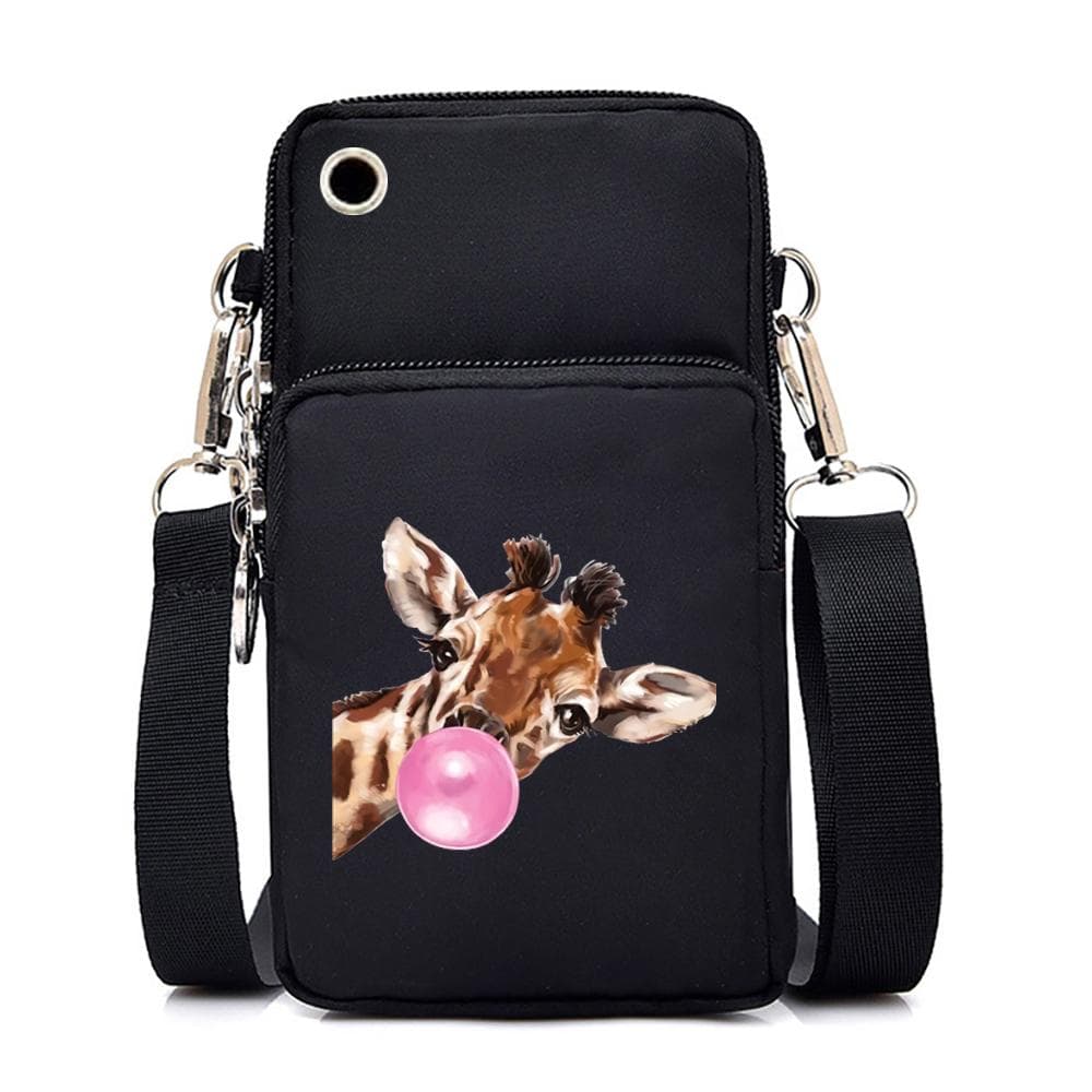 Funny Giraff Graphics Mini Mobile Phone Bag Cute Animal Women's Messenger Purses and Handbags Bag All Match Women Crossbody Bag
