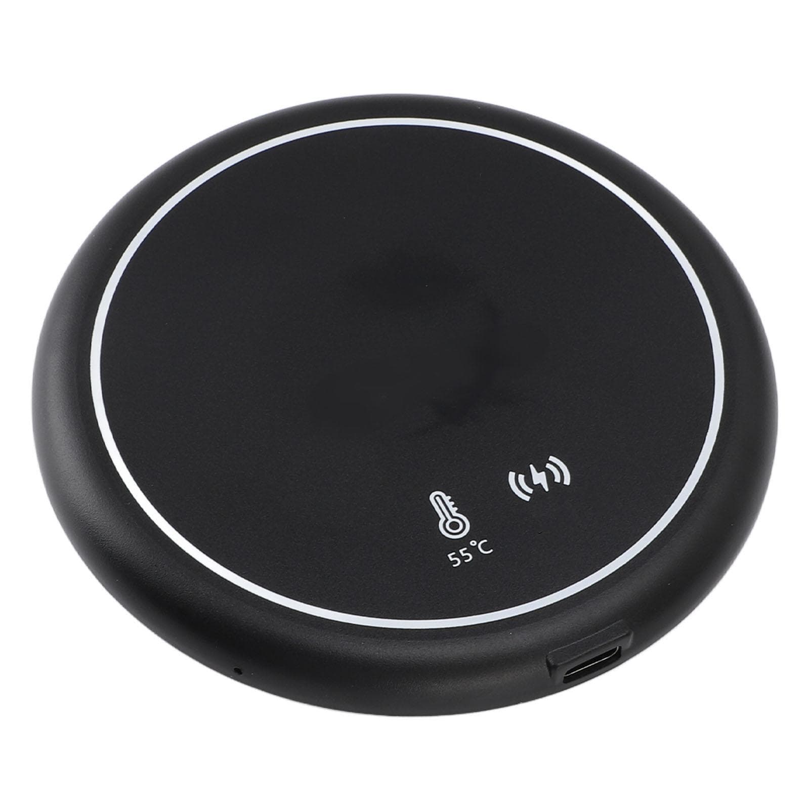 Cup Warmer Constant Temperature Heating Mug Warmer with Wireless Charger Mirror for Home Travel US Plug