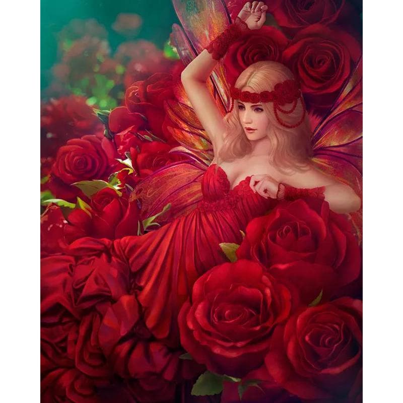 Diamond Painting Beauty and Rose 5D Diy Diamond Embroidery Full Round Cross Stitch 20X30CM