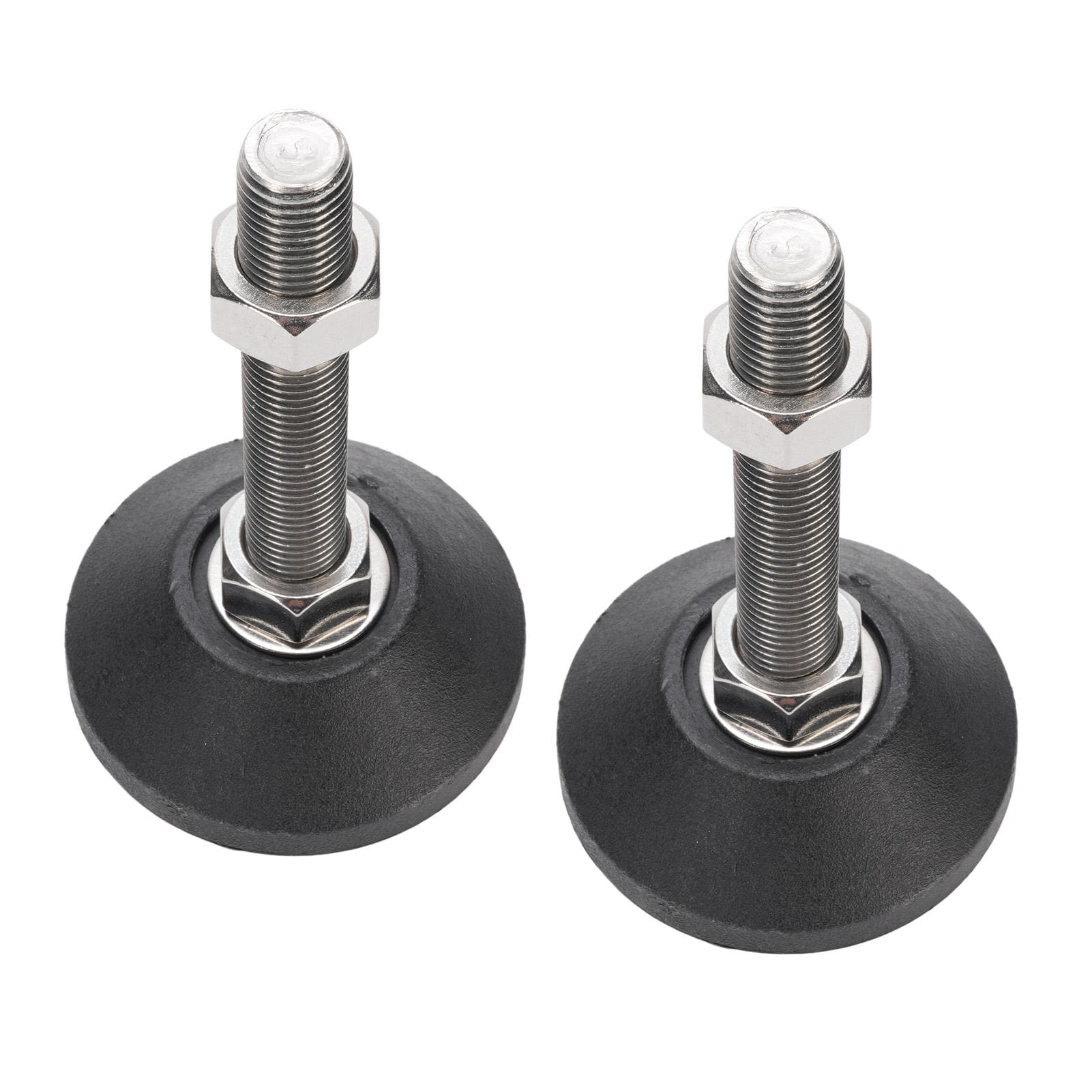 2 Pcs M16 Leveling Feet 100mm Height Adjustment 80mm Round Base Non Slip Furniture Leveler for