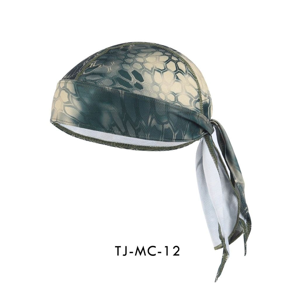 Quick Dry Cycling Cap Sunscreen Bandana Headscarf Fishing Sun Cap Pirate Cap Running green python