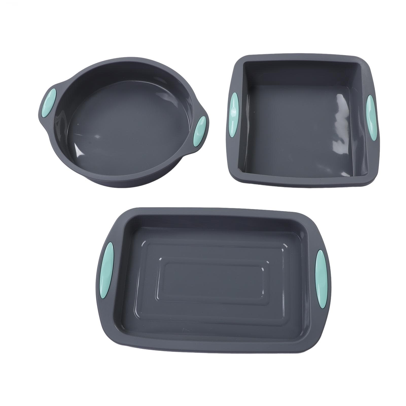 3pcs Silicone Cake Pans Nonstick Silicone Baking Cake Bread Pan Heat Resistant Bakeware Tools Oven L(for 6.5-9kg)