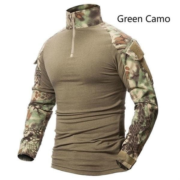 Men Tactical Shirt Outdoor Wear-resistant Camouflage T-Shirts Male Military Long Sleeve Shirts Camping Hiking Tops Army Combat Shirts XXXL