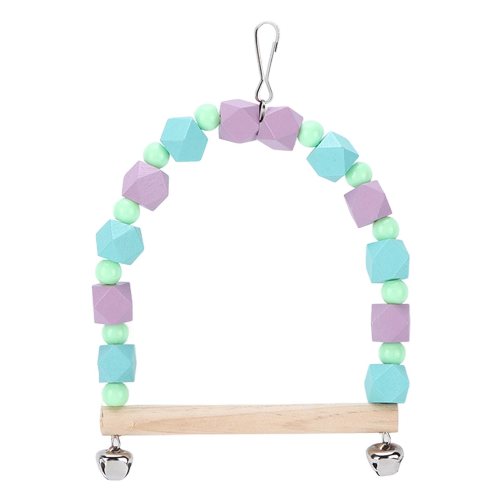 Parrot Colored Wooden Block Swing Natural Colorful Wooden Bird Swing for Small and Medium Parrots