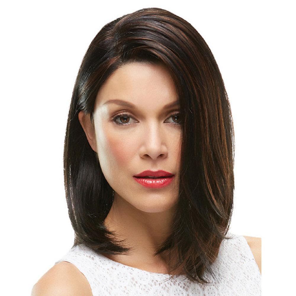 Short Bob Wig Synthetic Ladies Wig Side Part Ombre Brown Asymmetry Black Wigs For Women Daily Use Cosplay black