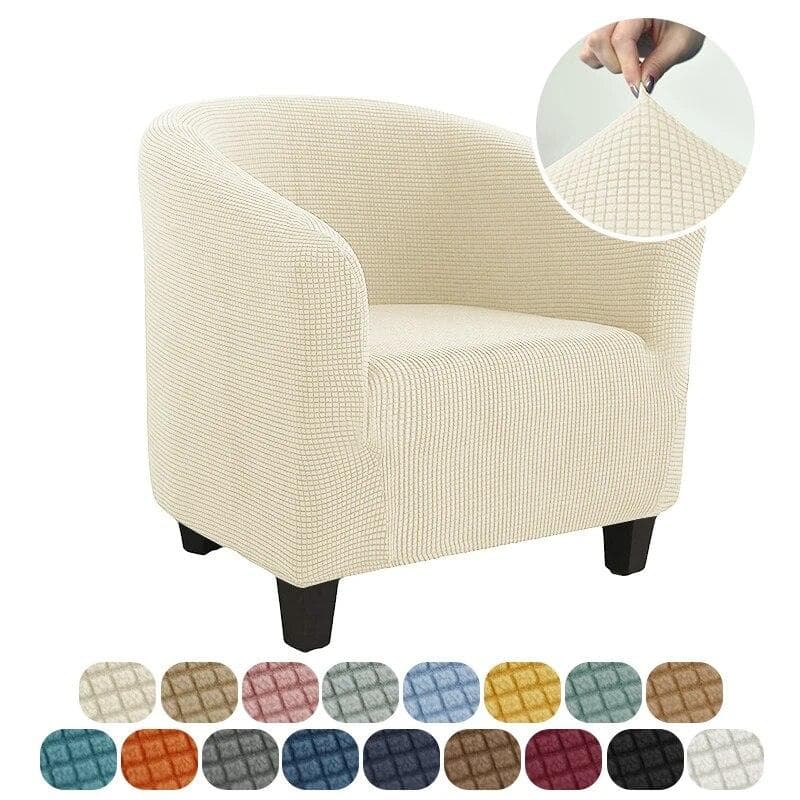 Club Chair Cover Stretch Tub Chair Slipcover Solid Color Sofa Cover Polar Fleece Couch Covers for Study Bar Counter Living Room 1pcs
