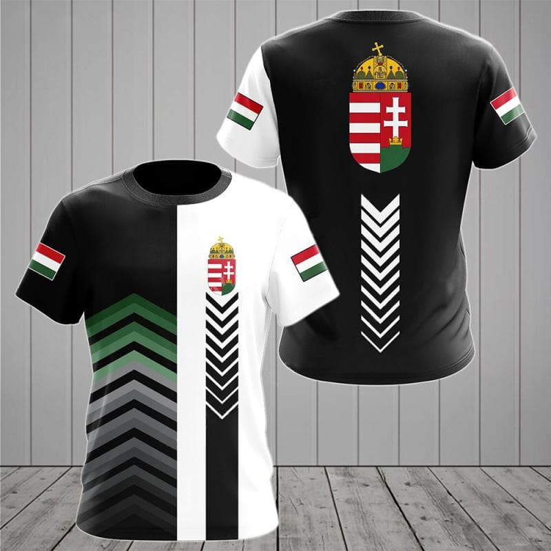 Hungary Flag Print Men's T-shirt High Quality Short Sleeve Fashion Round Neck Tops Street Harajuku Tees Oversized Retro Clothing 6XL
