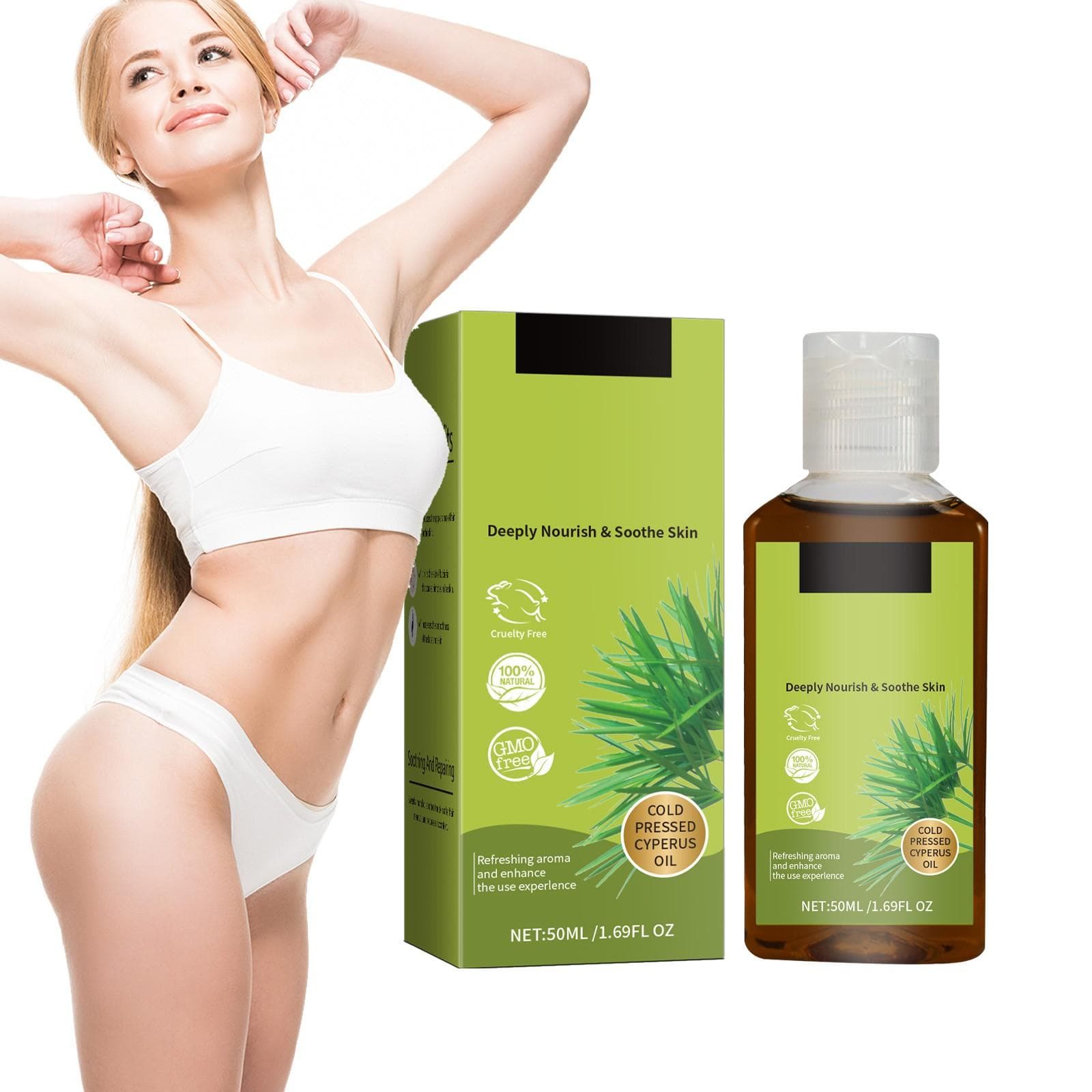 Cyperus Rotundus Oil For Hair Removal, Natural Cyprus Oil, Reduces Hair Growth, Soothes Skin, Ideal For Men & Women, 50ml One Size
