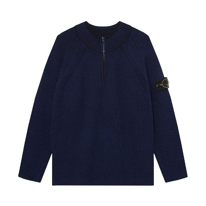 Cross-Border Stone Island Round Neck Unisex Pullover Sweater - European & American Trendy Style L