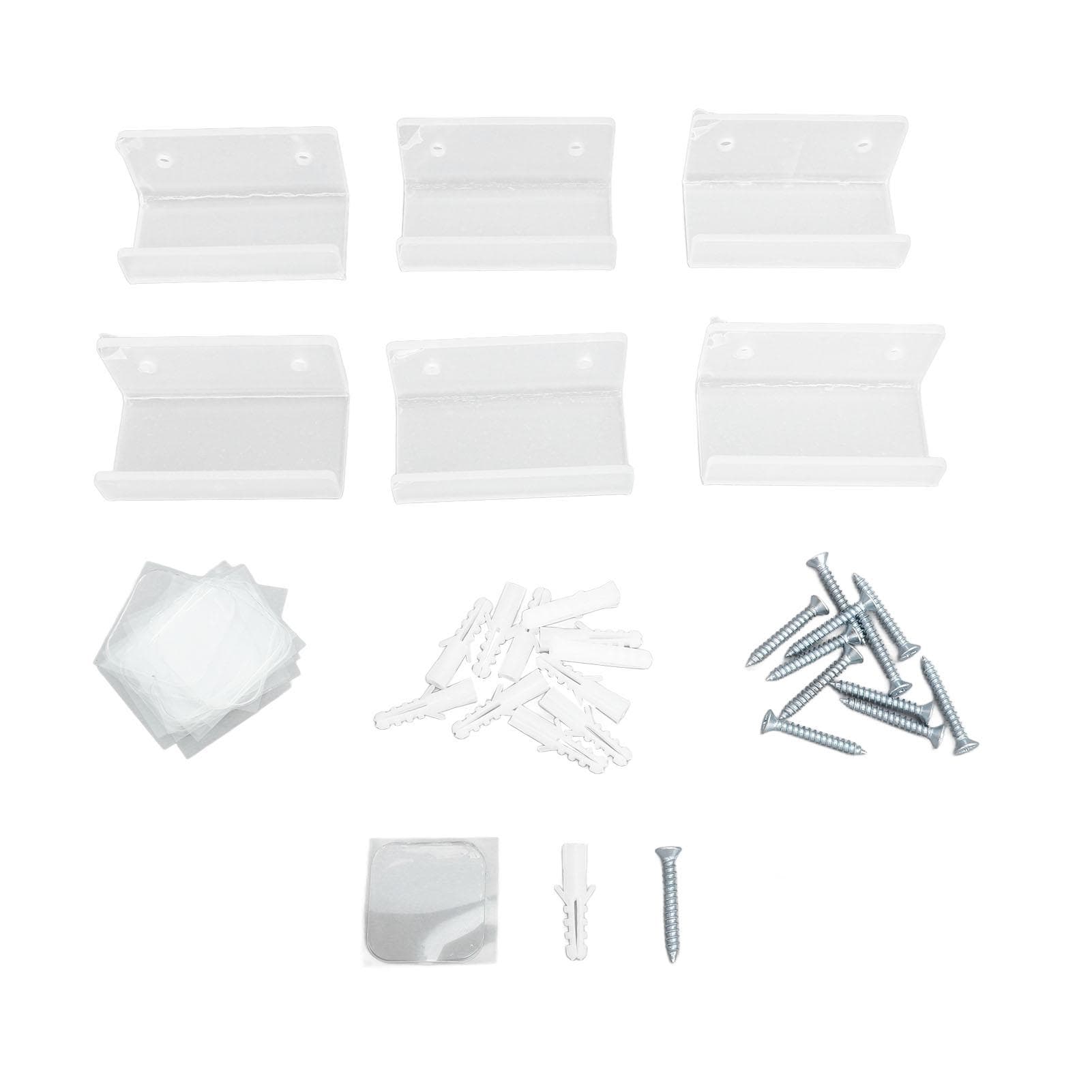 6Pcs Wall Mount Vinyl Record Shelf Clear Clear Acrylic Record CD Storage Rack Floating Wall Shelves