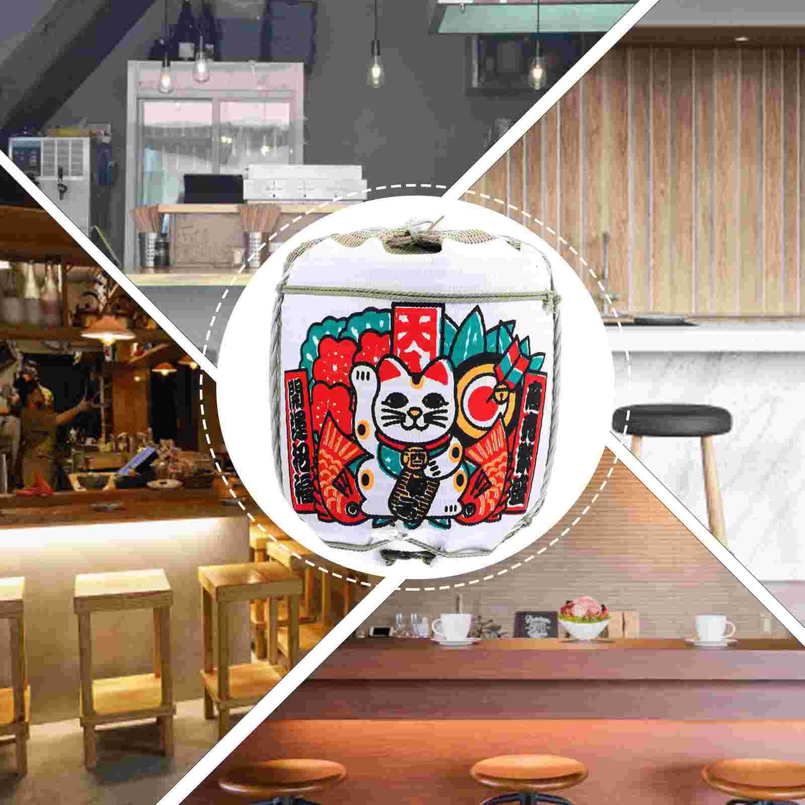 Japanese Sake Barrel Decoration Beer Bucket Gift Model Festival Decors Props Decorative Dispenser Foam Barrels Indoor
