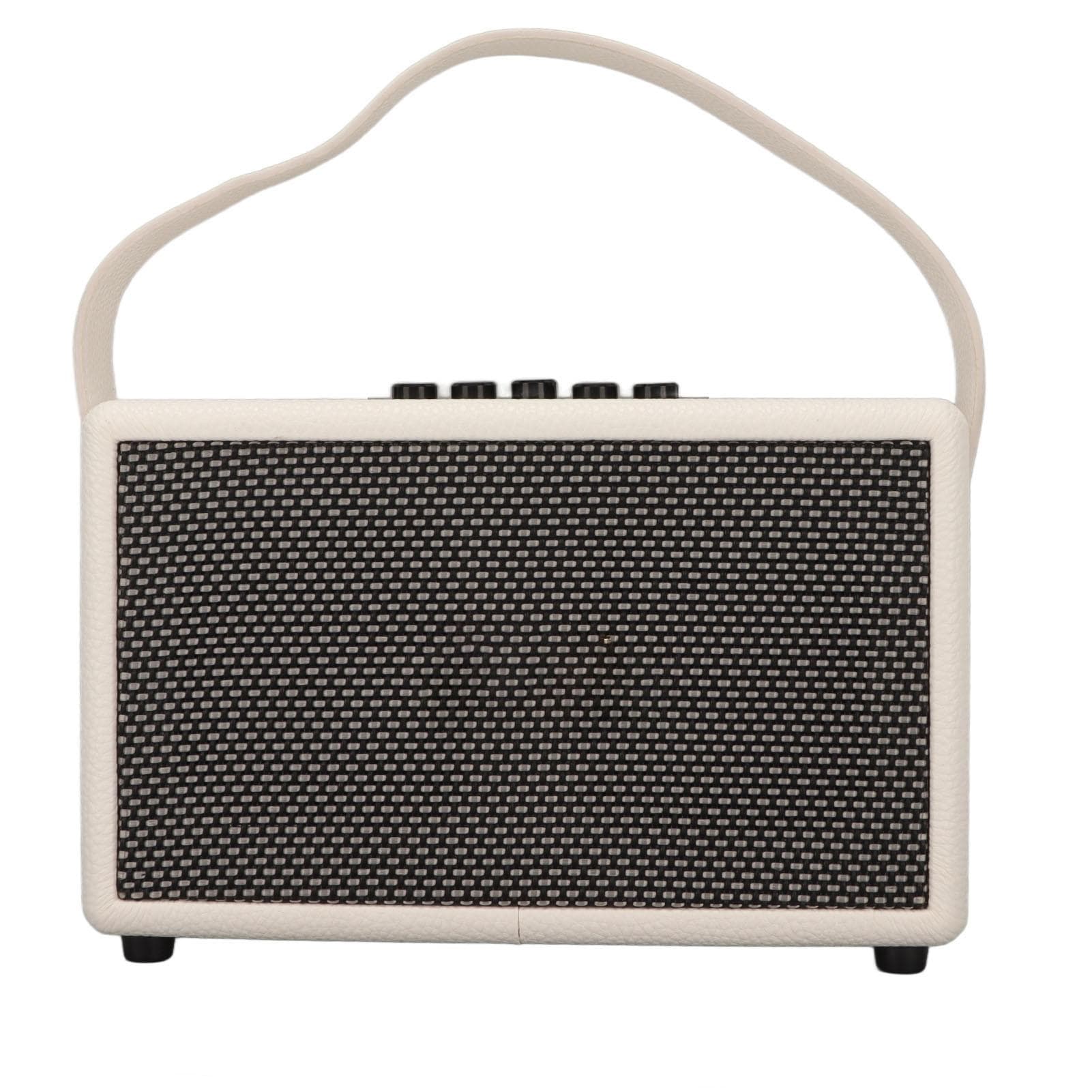 Leather Vintage Bluetooth Speaker Portable Heavy Bass Music Player Wireless Speaker for Outdoor white