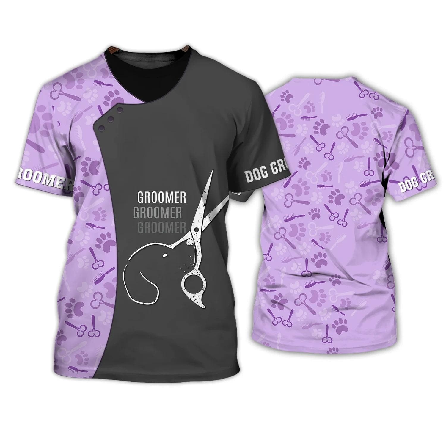 Pet Groomer T-Shirts Dog Cat Grooming 3D Print Streetwear Men Women Fashion Oversized T Shirt Cosplay Tees Tops Uniform Clothing L