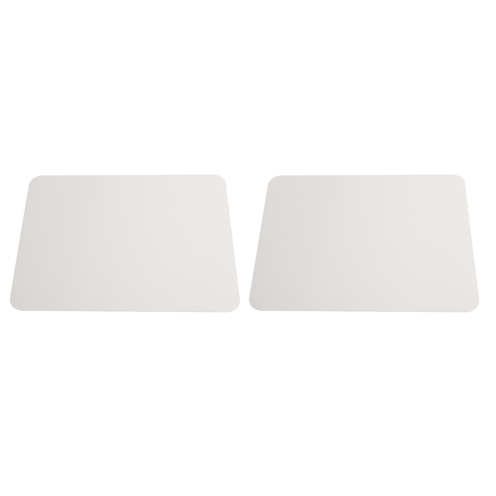 2Pcs Mouse Pad 2-Side PVC Leather Waterproof Desk Mat Office Home Mice Protector 27x21cm(Creamy