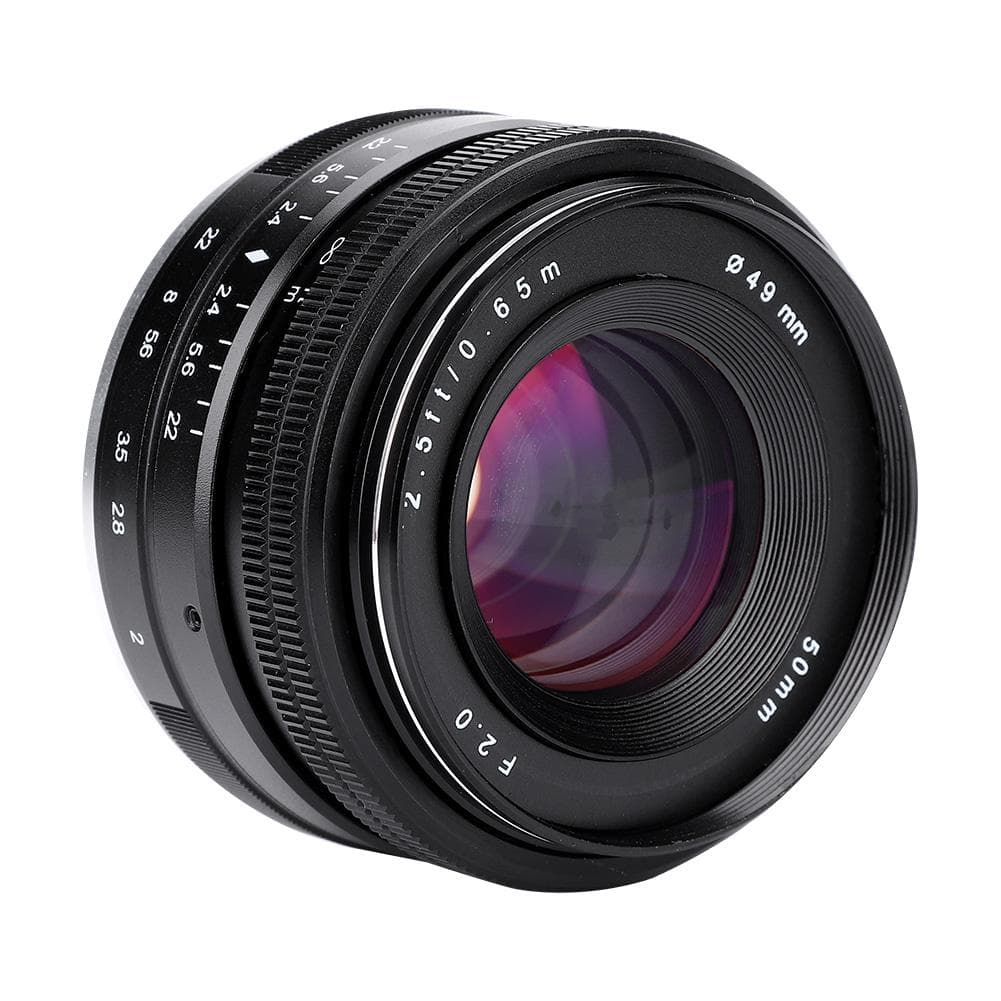 50mm F2.0 Large Aperture Manual Focus APS-C Prime Lens for Mirrorless Camera (for M43 mount)