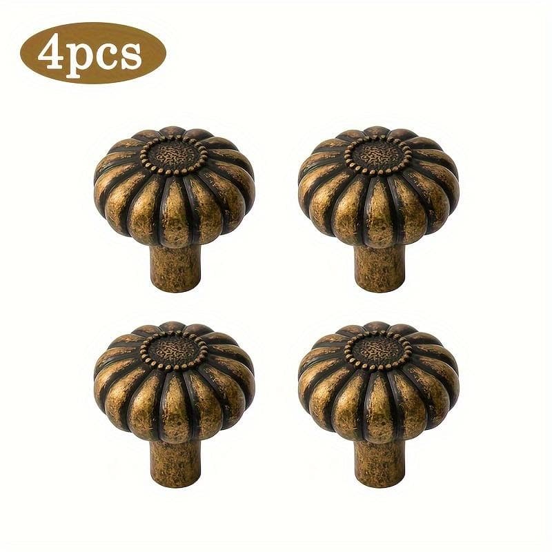 4pcs Zinc Alloy Drawer Pulls,antique Brass Cabinet Knobs, 1.22*1.18 Inches,vintage Drawer Pulls,cabinet Hardware with Mounting Screws 4-Pack bronze