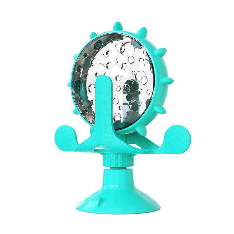 Interactive Treat Leaking Toy For Cat Small Dogs Slow Feeder Dispenser Puppy Funny Rotatable Wheel Improve IQ Kitten Accessories blue