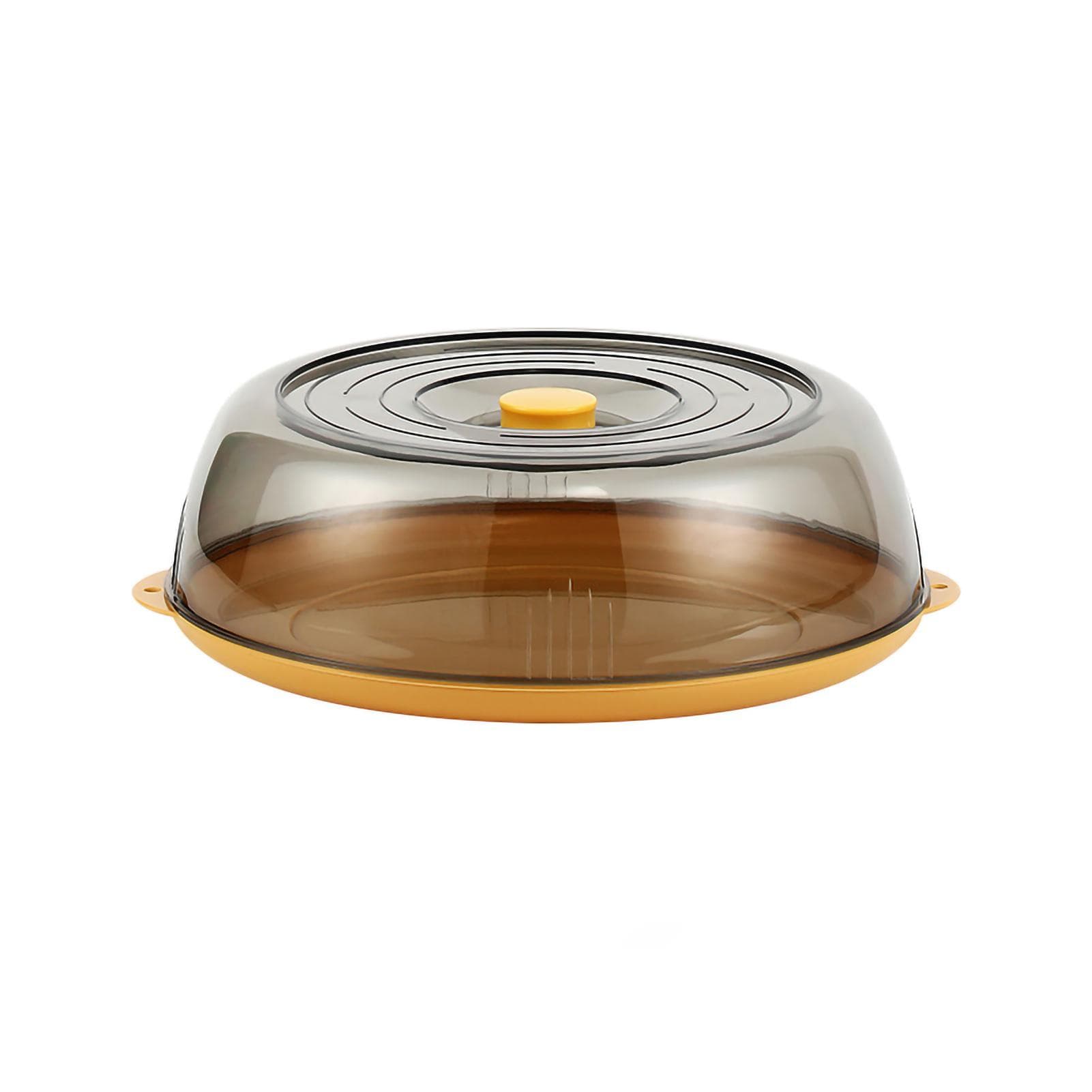 Microwave Plate Cover Transparent Microwave Lid Stackable Food Preservation Cover for KitchenYellow yellow
