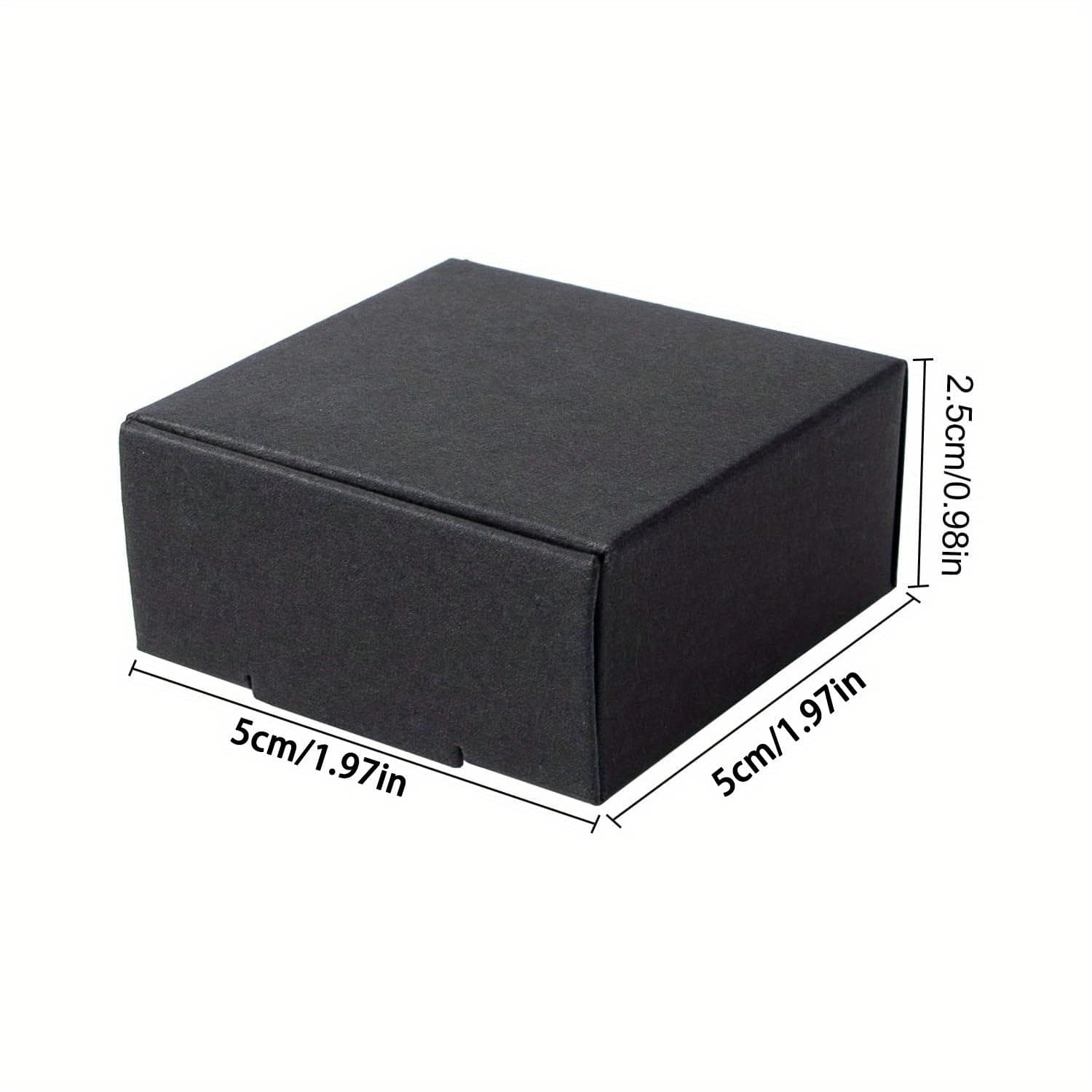 50pcs Small Gift Boxes with Lids, Mini Square Kraft Box for Jewelry Ring, Crafts & Food, Earrings, Candy, Presents Bridal Wedding Party Jewelry Box 50pcs black