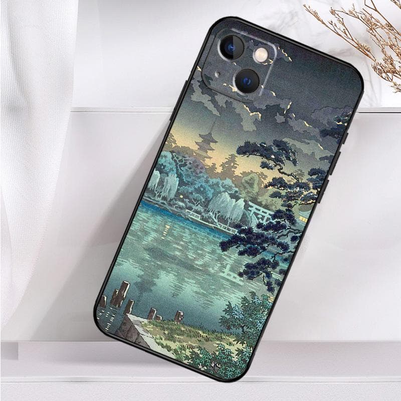 Ukiyo-e Japanese Style Art Case For iPhone 14 16 15 Pro Max 11 12 13 Mini 7 8 Plus X XR XS MAX Soft Shockproof Cover iPhone 15