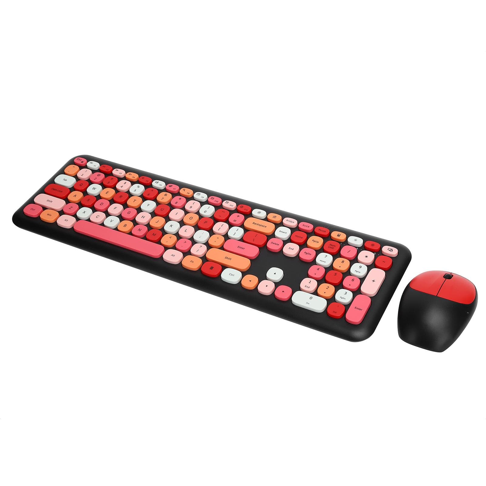 Wireless Keyboard Mouse Set 2.4G Wireless 110 Keys Keyboard Mouse Computer Accessory(Gris noir ) black