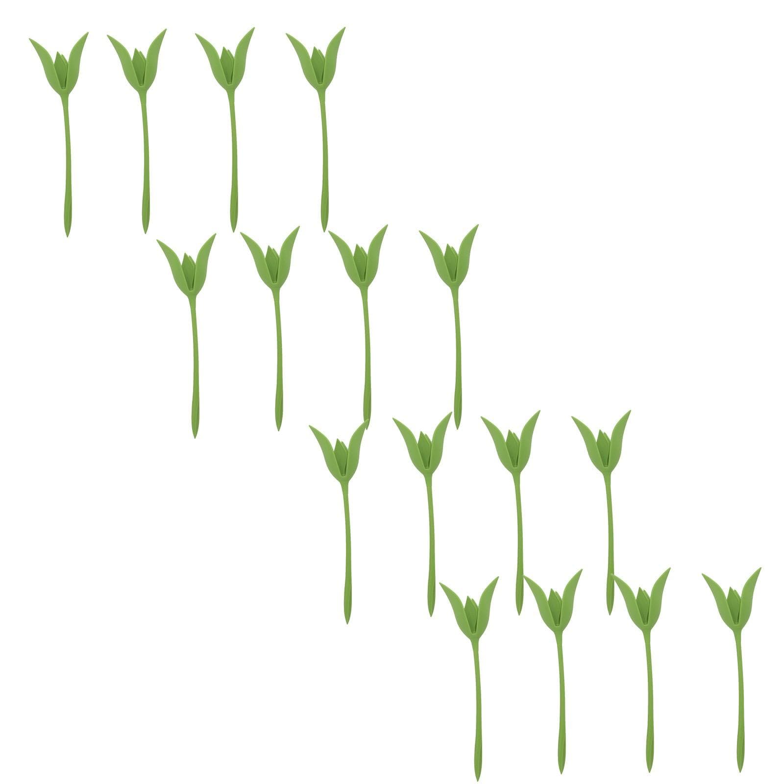 16PCS Plastic Flower Buds Serviette Holder Napkin Holders Table Arrangements green