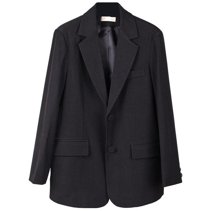 Blazer Women's Simple Temperament Solid Color Loose Trendy Spring and Autumn Top Women's New Small Suit 2XL