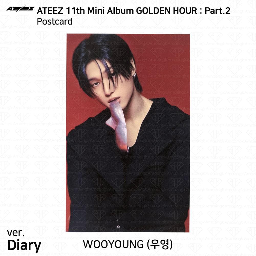 ATEEZ The 11th Mini Album Golden Hour Pt.2 To Diary For Ver Photocard Postcard Wooyoung - Diary Postcard