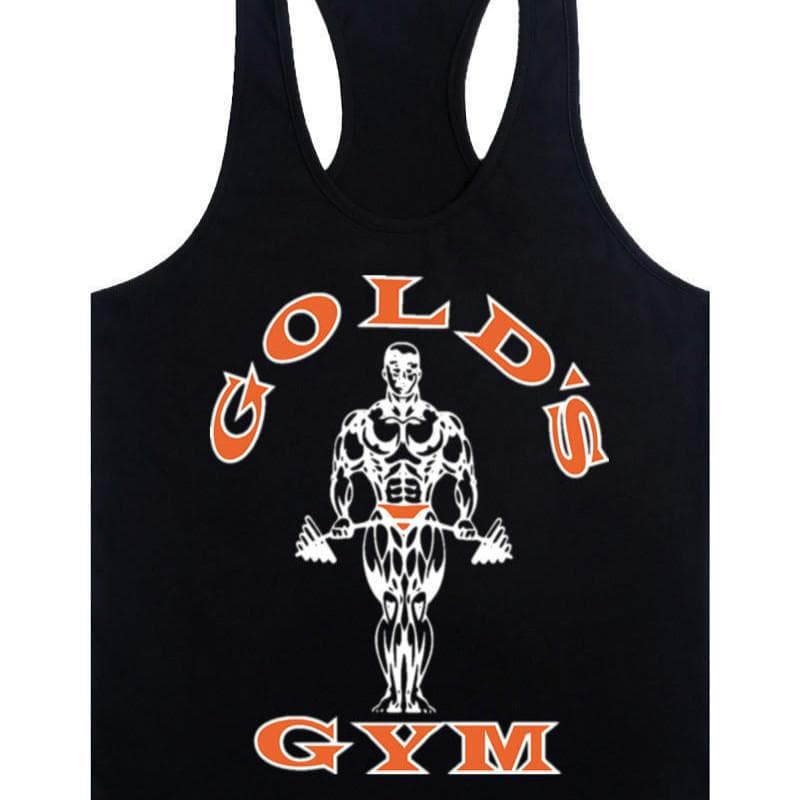 Men's Sleeveless Tank Top Europe Golds Vest Bodybuilding and Fitness XXL black