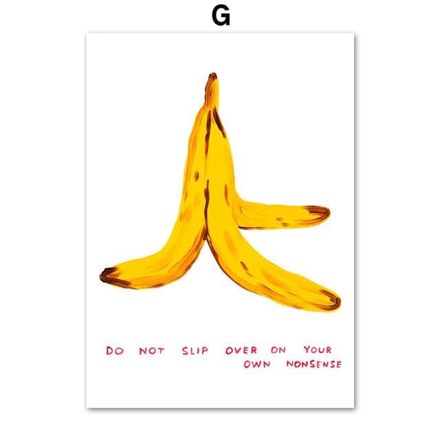 Abstract Art Poster David Shrigley Pictures for Home Deisgn Work Hard Play Hard Canvas Wall Art Prints Frameless Prints No Frame 40*50cm