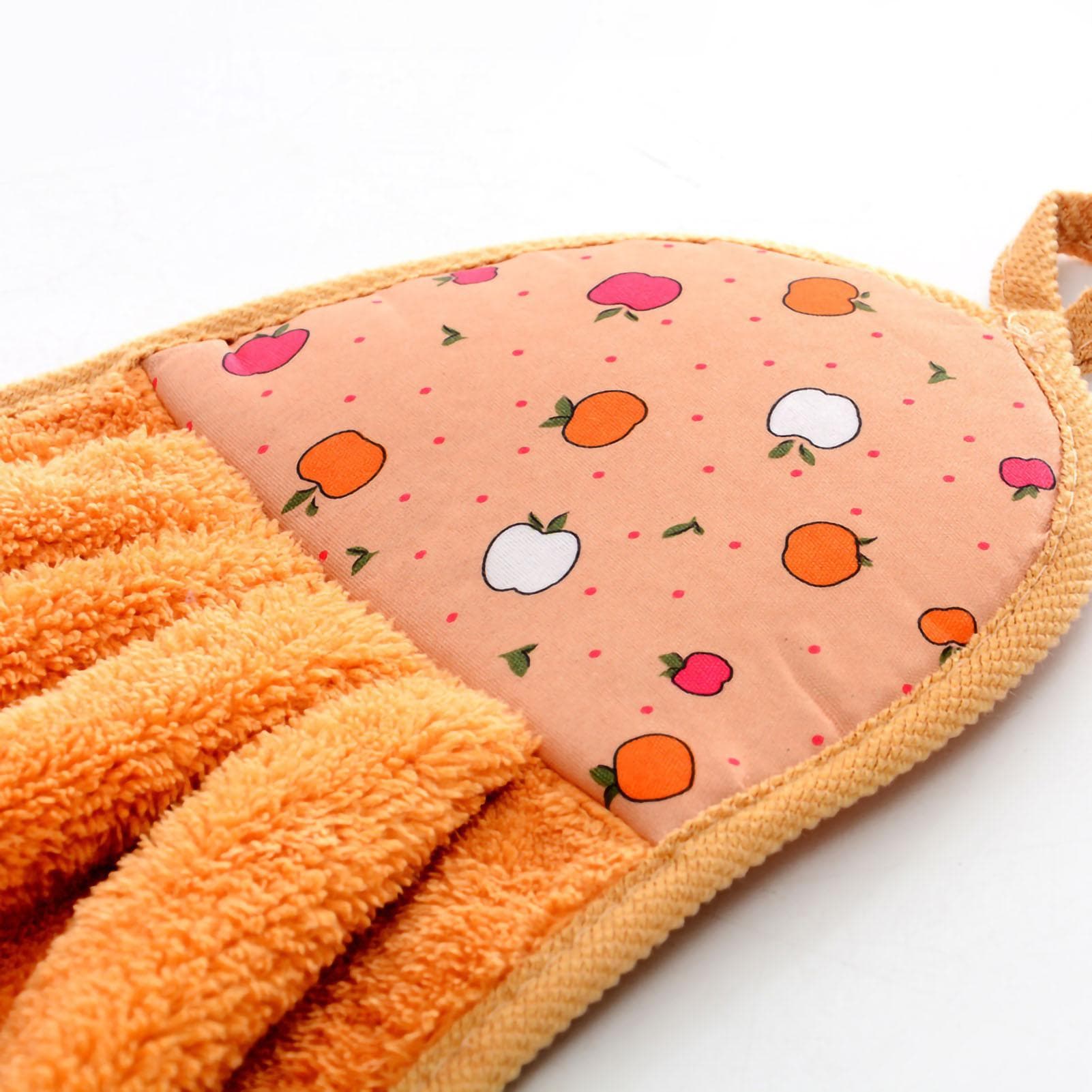 Towel Cleaning Cloth Microfibre Hanging Dish Hand Wiping for Kitchen Bathroom Toilet Yellow orange