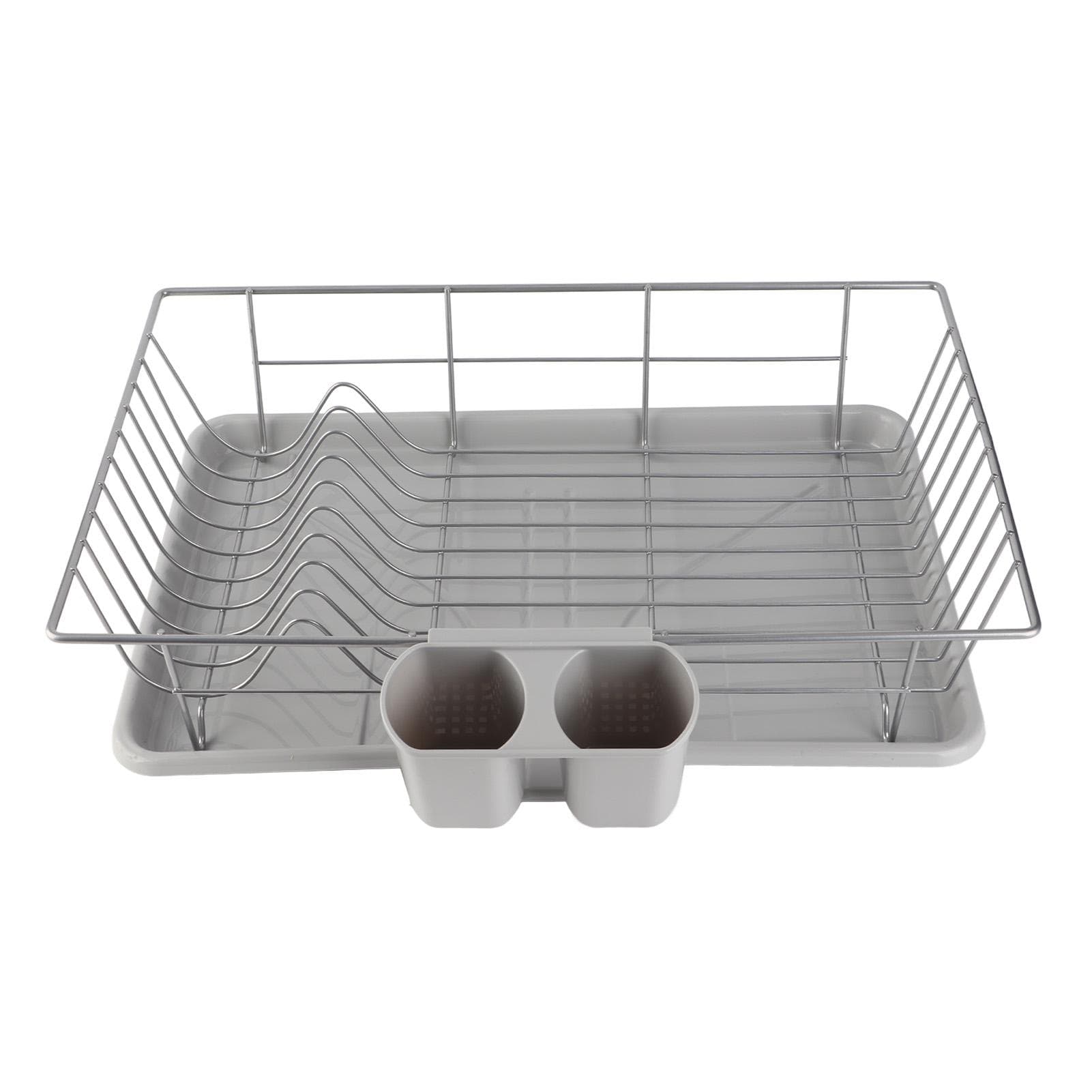Metal Dish Storage Rack Drainer Kitchen Utensils Tableware Holder Drying Tray Black