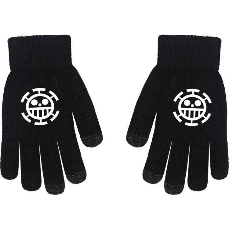 One Piece Luffy Chopper Zoro Nami Anime Online Game Peripheral Gloves Full-finger Black Non-slip Thickening To Keep Warm Average Size