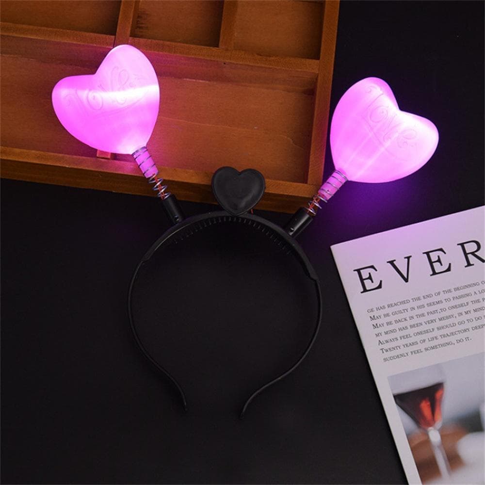 Luminous LED Love Flash Headband Hair Hoop Band Ornament Girl Dress Decoration Easter Cosplay