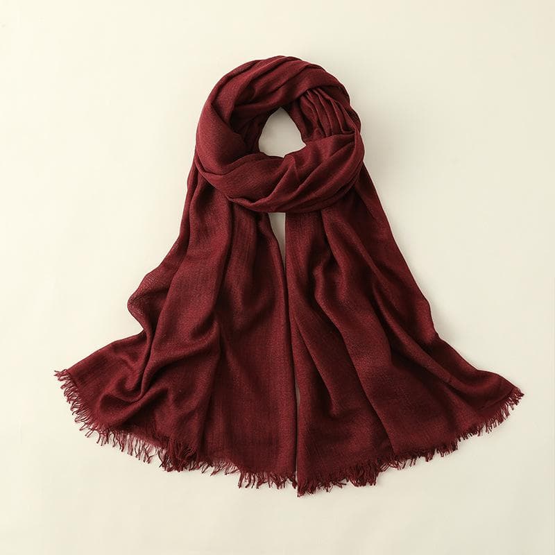 Summer Silk Scarf for Women, Fashionable Sun Protection and Shading, Beach Long Scarf, Solid Color Cotton and Linen Silk Scarf, Scarf 100*195CM
