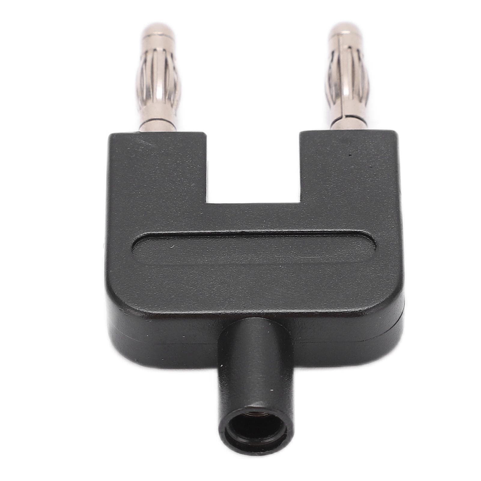 U35 U Shaped Short Circuit Banana Plug Adapter Female to 2 Male Connector Black 4mm