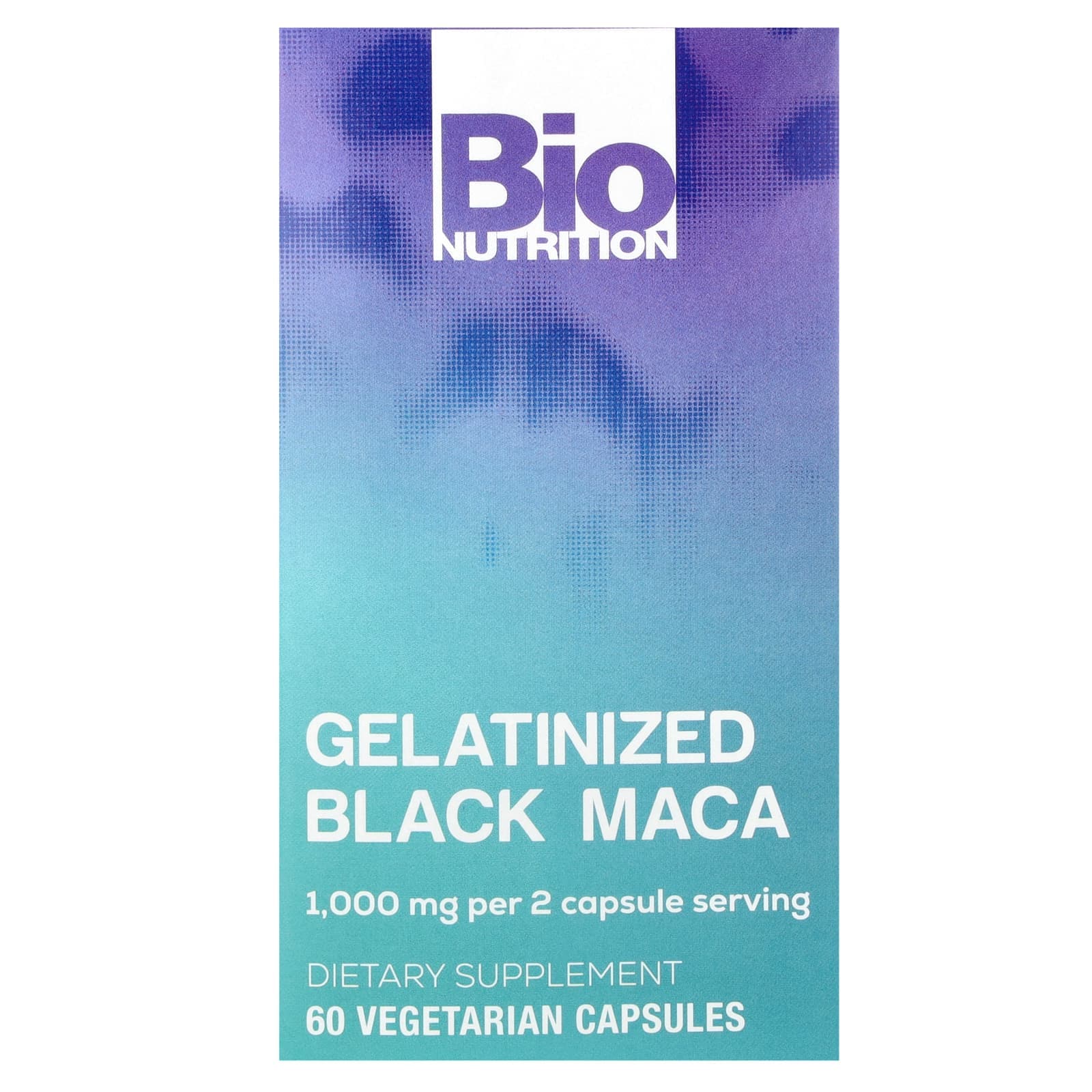 Bio Nutrition, Gelatinized Black Maca, 1,000 mg, 60 Veggie Capsules (500 mg per capsule)