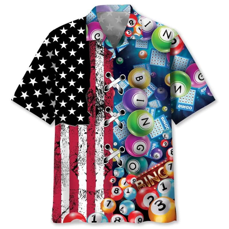Full Print Mens Retro Bingo Game Hawaiian Shirt New In Summer Short Sleeve Button Up Beach Blouse Casual Men's Aloha Shirt Tops 4XL