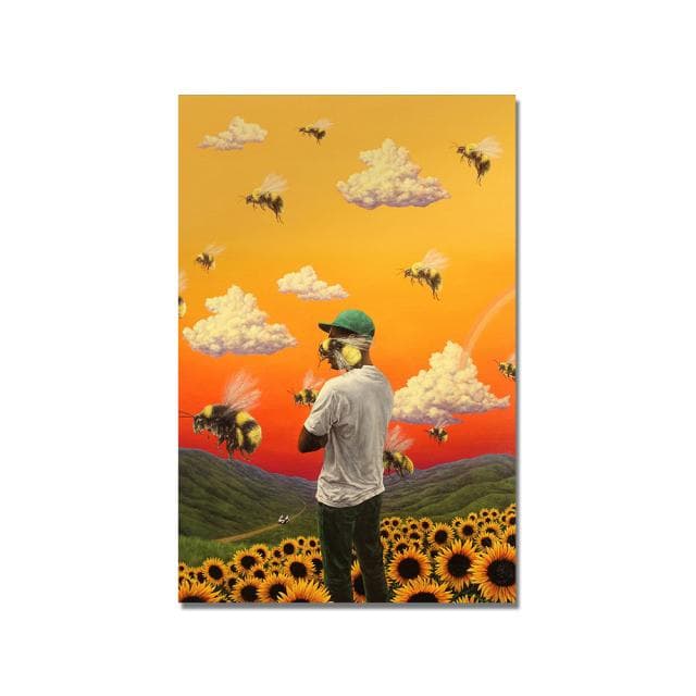 Singer Frank Ocean Blonde Boy Band Music Cover Hip Hop Rapper Star Poster Wall Art Painting for Living Room Bar Home Art Decor 50X70cm Unframed