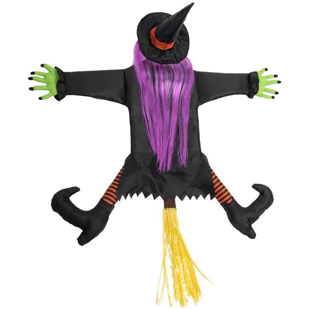 Witch Crashing Into Tree Decoration Witch Decor Outside Witchy Door Yard Witches Funny Party Scary purple